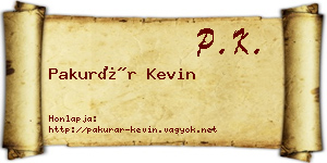 Pakurár Kevin névjegykártya